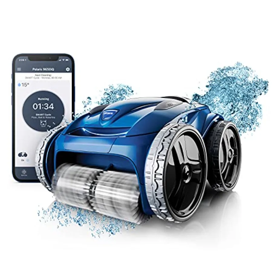 InGround pool robotic cleaner with strong suction blue color 70ft swivel cable smart app/WiFi/Alexa control easy-access filter