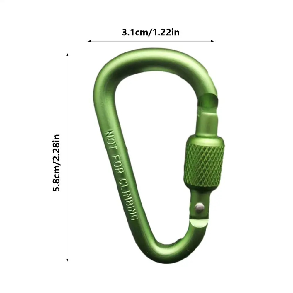 1PC Aluminium Legierung Karabiner Sicherheit Schnalle Schlüsselbund Mit Schloss Klettern Taste D-form Karabiner Camping Wandern Haken Multi farben – Detail 7