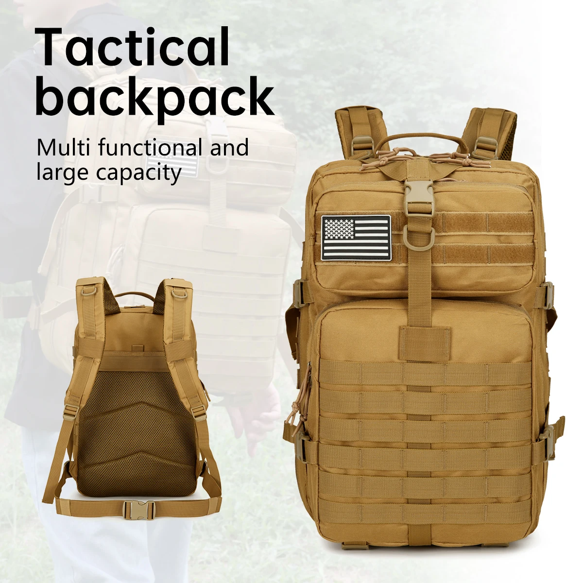 

Новый рюкзак, дорожная сумка, тактический рюкзак из ткани Оксфорд большой емкости, мужская водонепроницаемая сумка для альпинизма на открытом воздухе