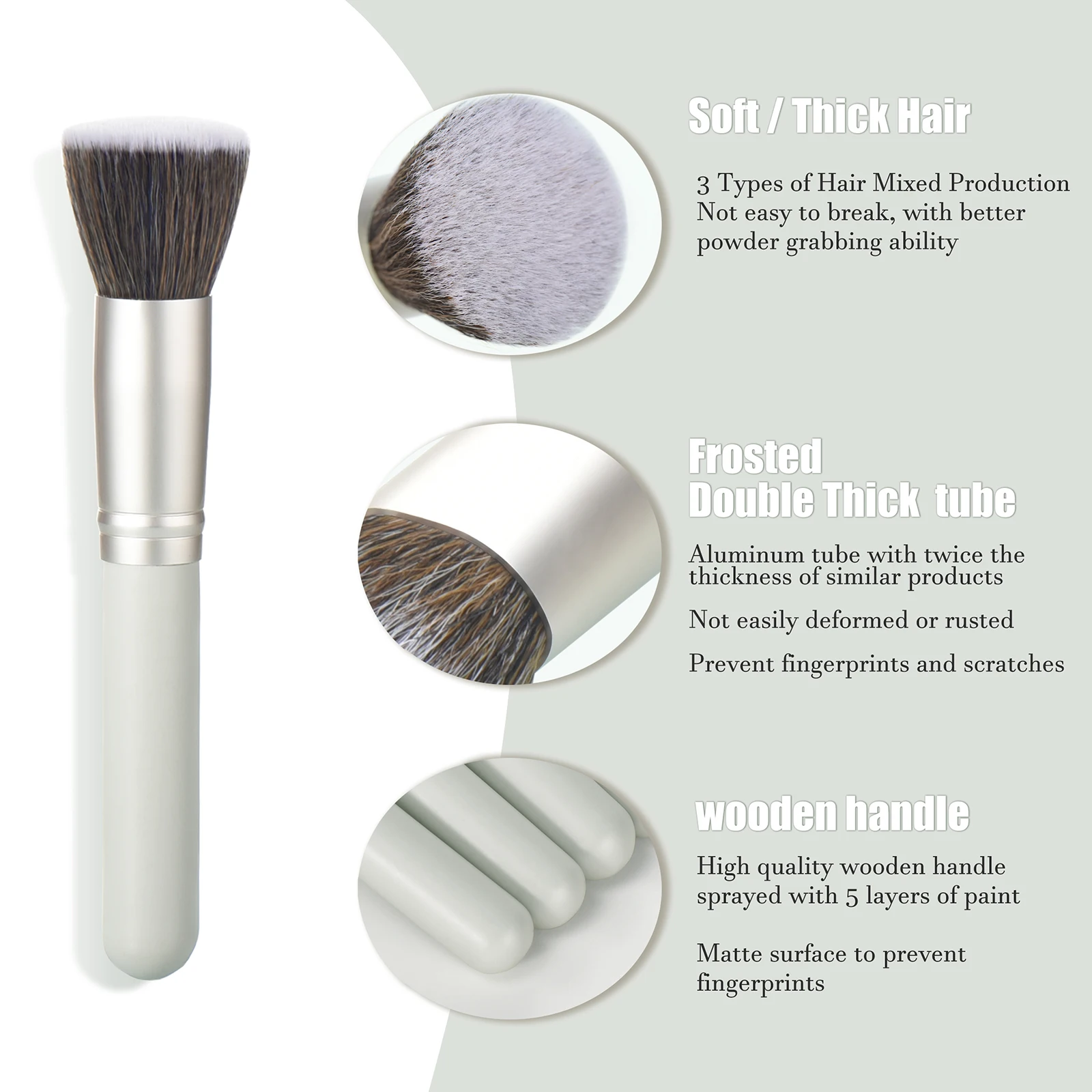 10本の木製メイクブラシセット 高品質合成ファンデーションアイシャドウブラシ メイクスポンジとパウダーパフ付き - 完璧な美しさ