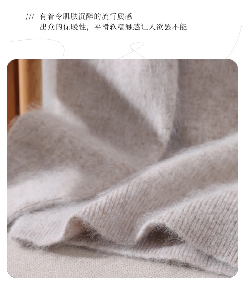 100% Pure Mink Fur Sweater Women's Pullover High Neck Knitted Sweater Autumn Winter New Item Pile Collar Thick Soft Base Sweater