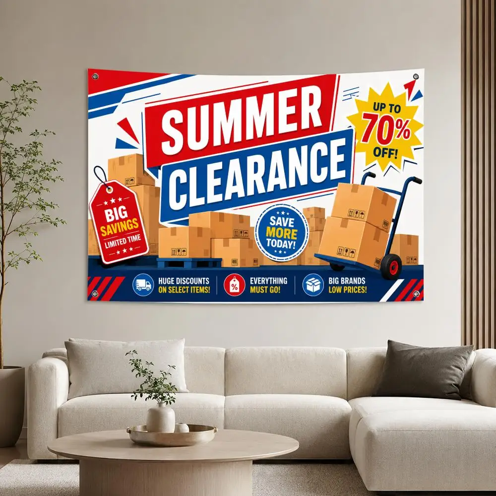 Summer Clearance Sale Banner Flags Aesthetic Wall Tapestry Printed Wall Hanging Living Room Party Outdoor Decor
