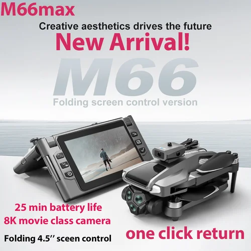 Imagen 2 del producto 2025 nuevo M66 Drone HD Control remoto plegable con cámara y pantalla 5G FPV cámara Quadcopter Motor sin escobillas RC Quadcopter