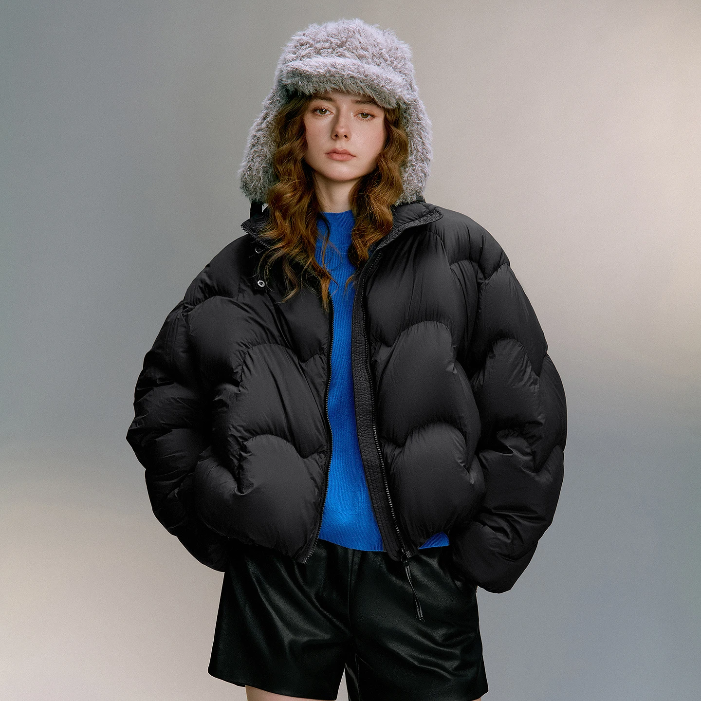 TOYOUTH Women 90% White Duck Down Jacket 2025 Winter New Ultra Lightweight Wave Pattern Stand Up Collar Short Parkas Coat