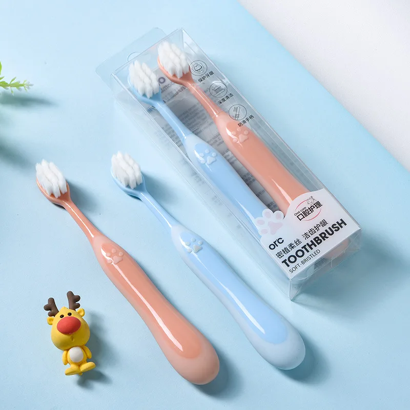 Wide Headed Soft Bristled Toothbrush Parent Child Cute Claw Design Adult Children Toothbrush Couple Set Dental Dental Clear Care