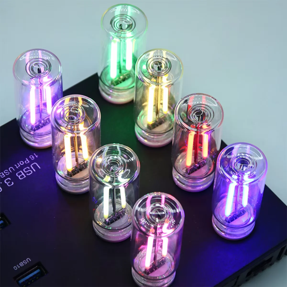 USB Touch Control LED Night Light Dimming Light Auto Interior Atmosphere Light LED Filament Light Auto Colorful Decorative Lamp