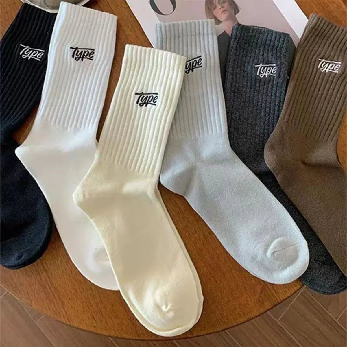 10 paia di calzini a tubo medio da uomo con lettera Z Moda Casual Sport Morbidi e confortevoli adatti per l'uso quotidiano