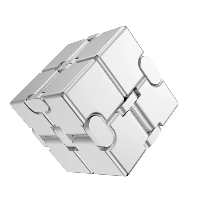 Infinite Cube อลูมิเนียมโลหะความเครียดบรรเทา Mini ของเล่นแบบพกพา Infinite Flip Cubic Decompresses ผ่อนคลาย Venting ของเล่น