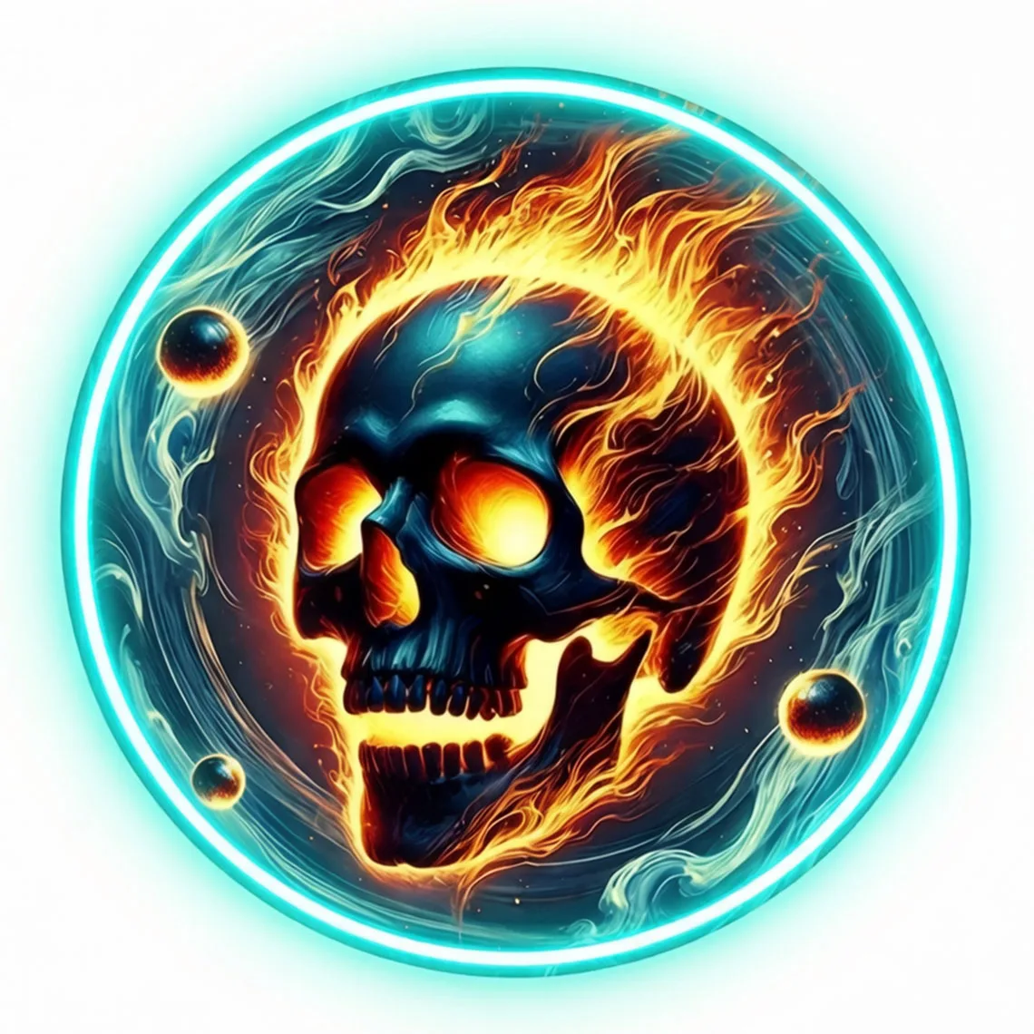 Glowing Flame Skull Neon Sign,Flame Skull LED Neon Sign for Bedroom,Bar,Game Room,Gothic Cosmic Neon Decor,Gifts For Skull Lover