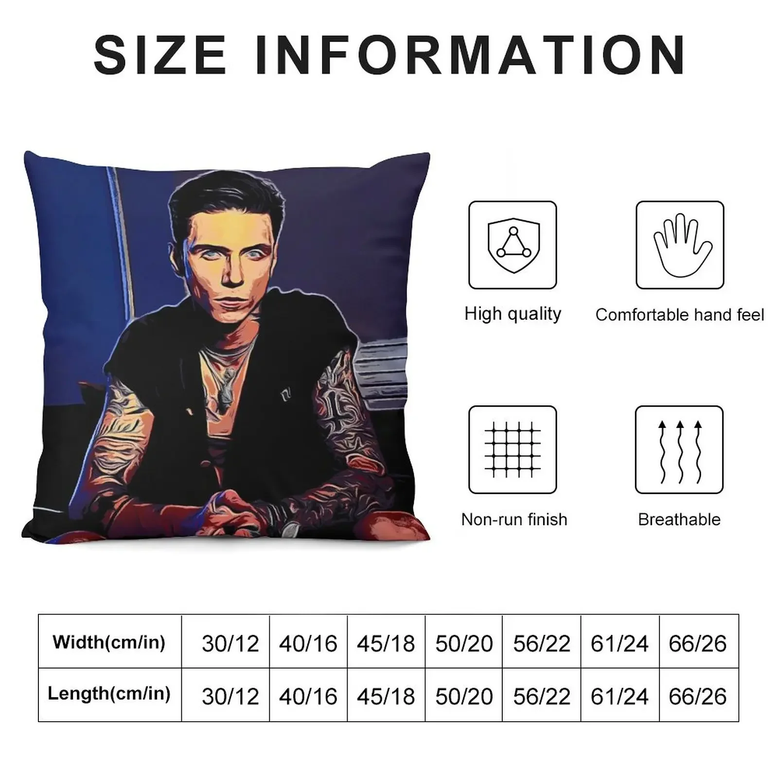 Awesome Andy Biersack Throw Pillow Room decorating items Cushions covers for pillows Cushion Covers For Living Room pillow