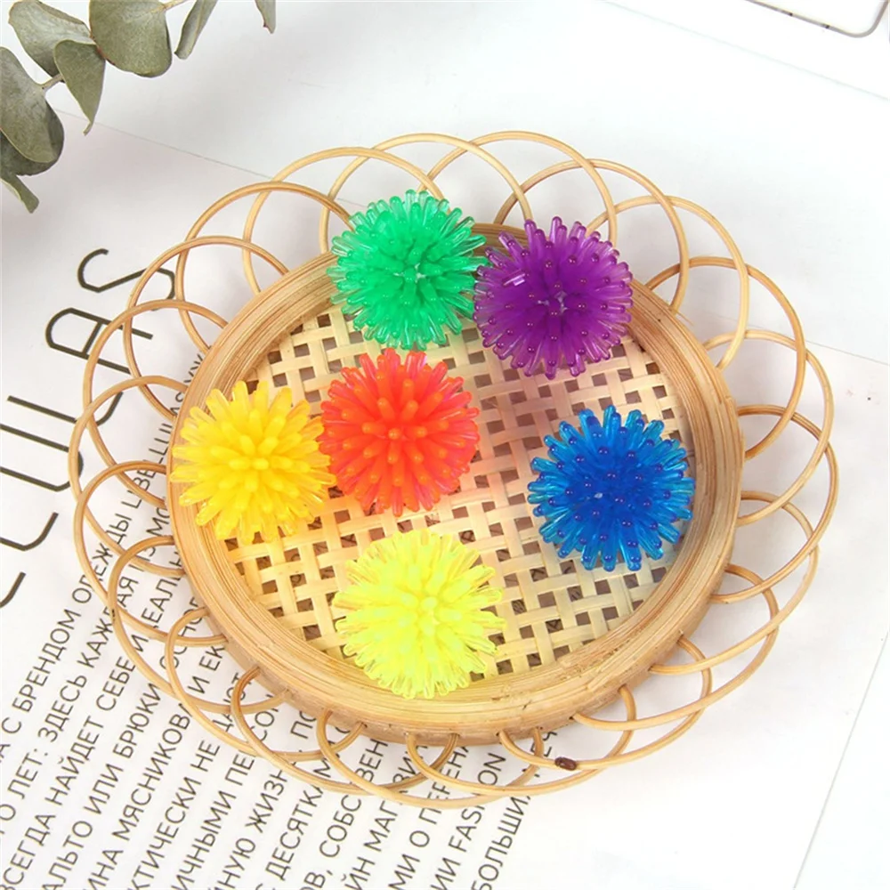 Massage Ball Hedgehog Mini Massage Ball Yoga Foot Massage Ball Decompression Toys Pet Products Bouncy Soft Toy Massager