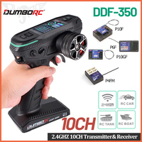 DUMBORC DDF-350 2.4G 10CH Digital Radio Remote Controller with P10F/P10FG/P6DCG Receiver for RC Car Boat Tank LCD FHSS System