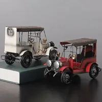 Retro Nostalgic Tin Antique Car Model Art Creative Home Decoration Accessories Desktop Ornaments Childrens Toys Gifts