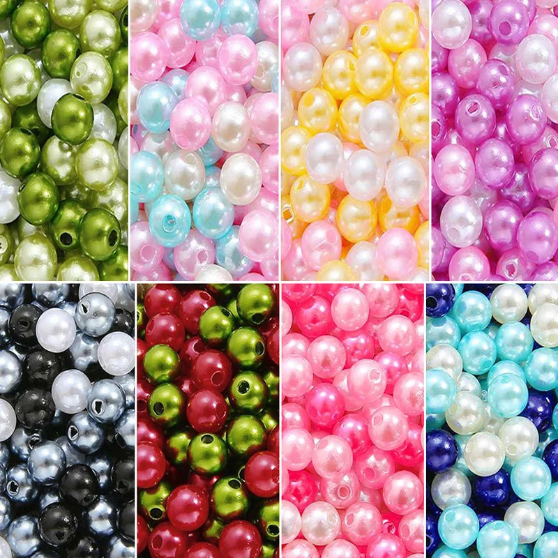 90/500pcs 6/8/10mm AB Color Acrylic Beads Round Loose Spacer Beads for Jewelry Making DIY Handmade Necklace Bracelet Accessories