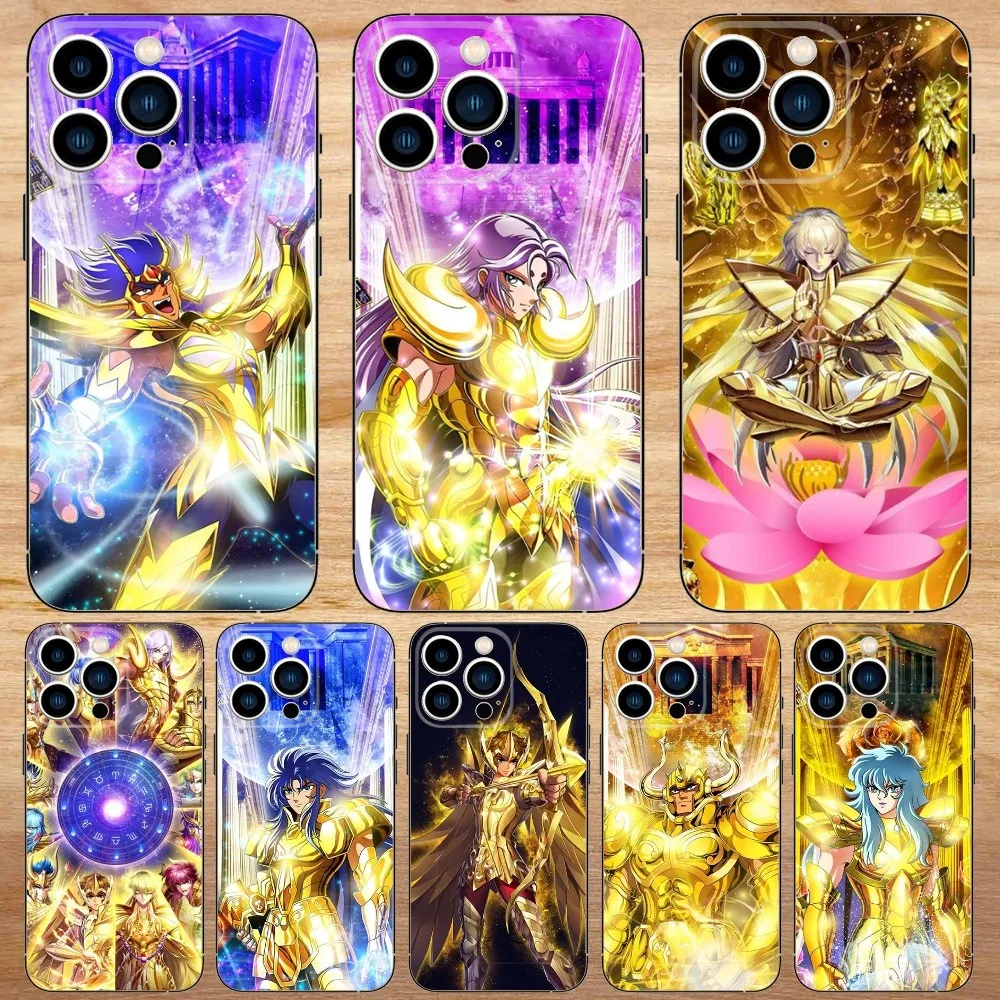 Saint Seiya Knights Of The Zodiac Phone Case For iPhone15,14,13,12,11,Pro,Max,Plus,Mini,X,XS,XR,8,7,6,S,Plus,SE Soft Black Case