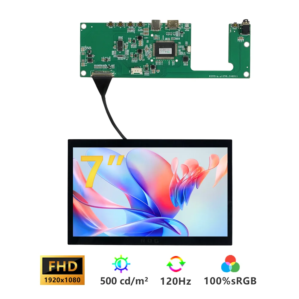 Wisecoco 7 Inch LCD Screen 1920x1080 FHD 120 HZ High Fresh Rate for Raspberry Pi Brightness Adjust Extend Mode