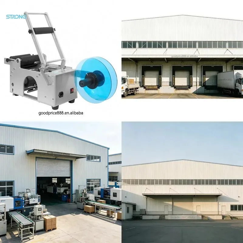 HOT *2026* Semi-Automatic Round Bottle Labeling Machine Electric Rolling Round Adhesive Label Machine Compact Desktop Small