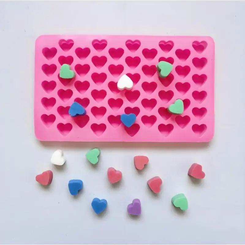 55 Grids Heart Silicone Cake Mold BPA Free Reusable Non-stick Tray for Chocolate Biscuit Soap DIY Baking view 4