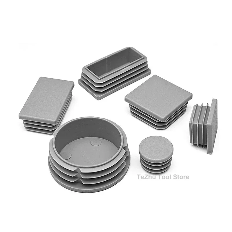 Inner Plug Grey Tube Plug Square/Round Steel Tube Plug Furniture Tables Chairs Foot Pad Anti Slip And Aesthetically Pleasing