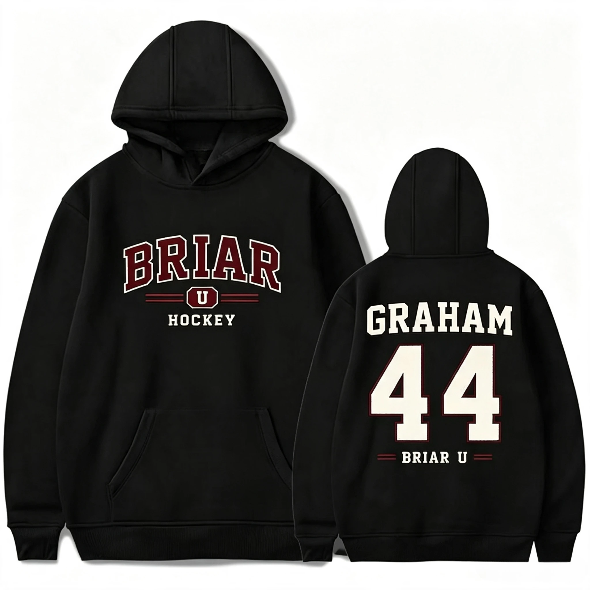 2026 Off Campus Briar University Graham 44 Cotton Hoodies for Men's and Women's Long Sleeve Pullovers Casual Sportswear Y2K Tops