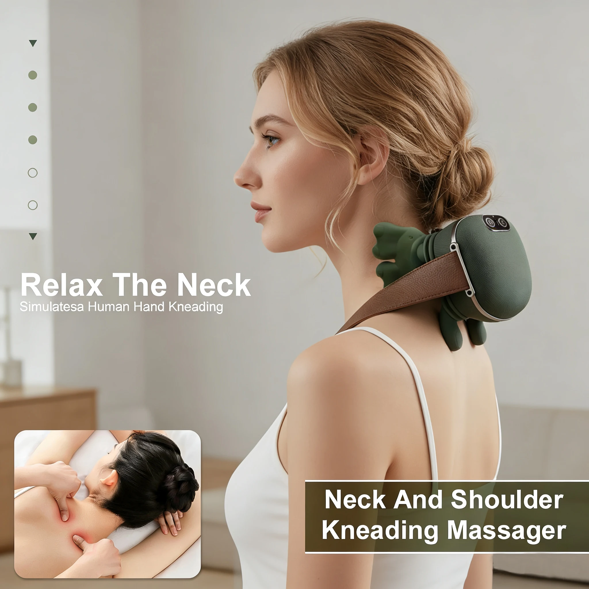 

New Bionic Finger Neck Shoulder Massager Wireless Neck Cervical Trapezius Kneading Massage Shawl Brushless Motor Neck Masajeador