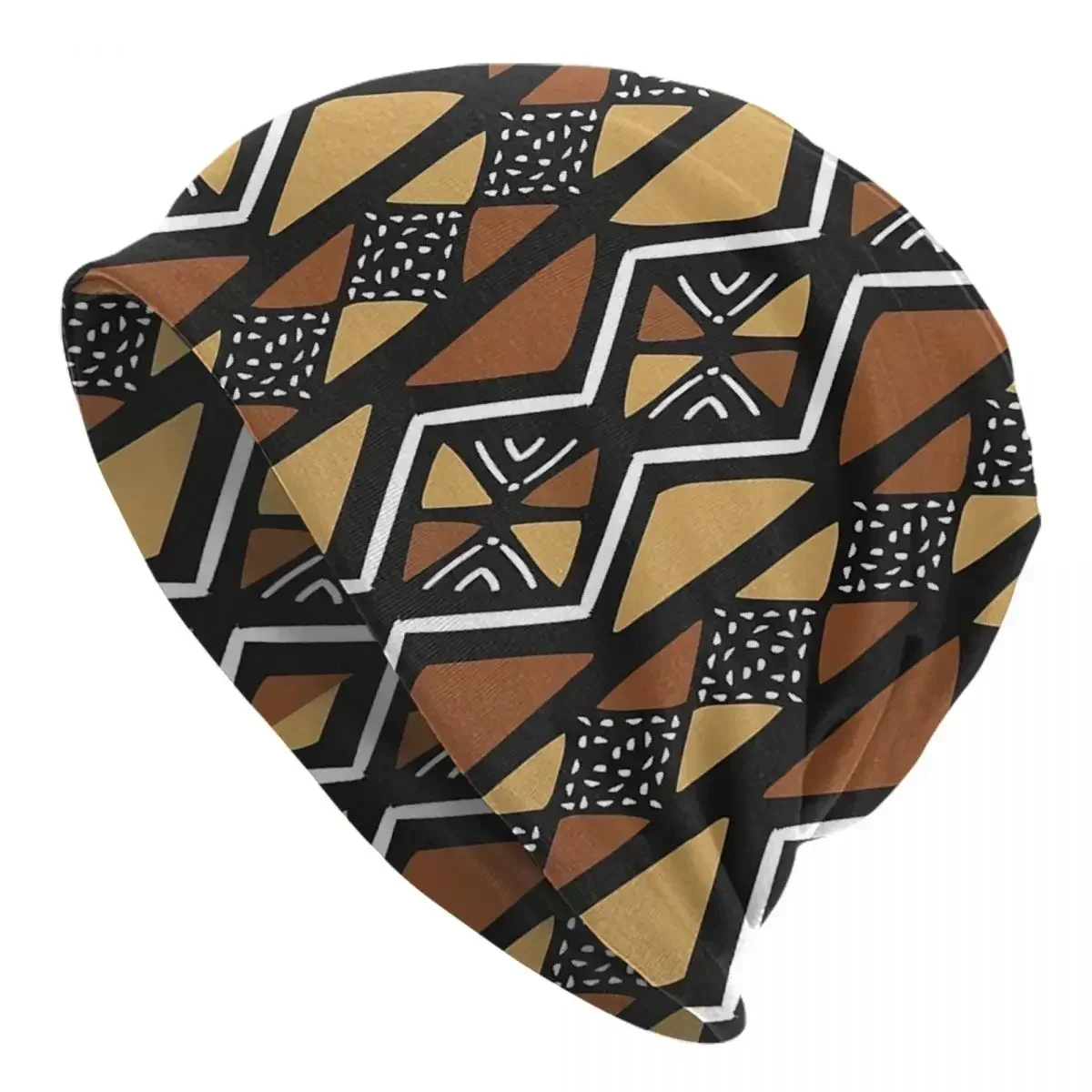 

African Mud Cloth Mali Skullies Beanies Hats Warm Autumn Winter Outdoor Cap Knitted Bonnet Caps for Men Women Adult