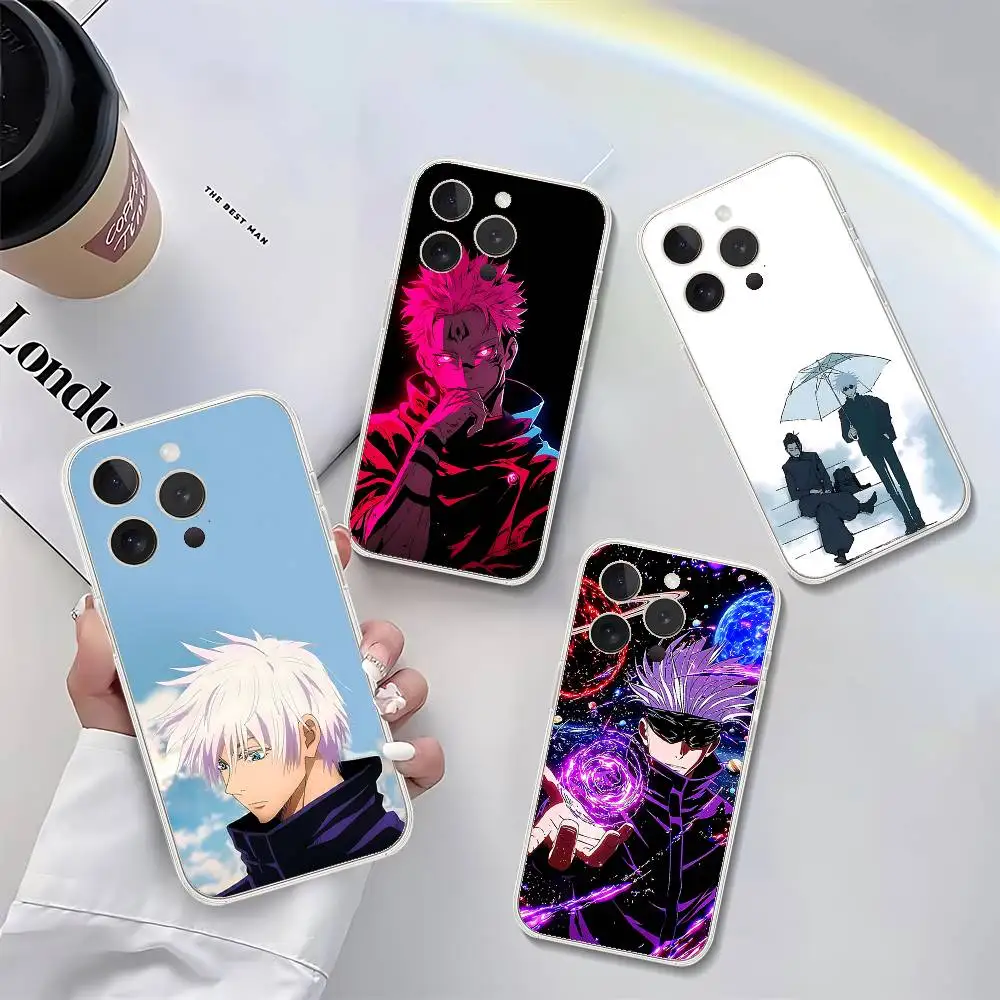Anime-J-Jujutsu Kaisen-s Klassische Handyhülle für iPhone 17 16 15 11 13 14 Pro Max 7 8 Plus X Xr Xs Max 16pro 12mini Transparent