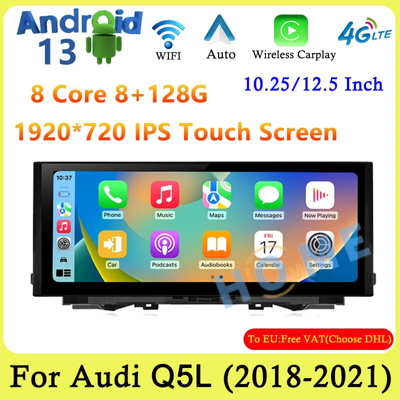 Factory Price Car Multimedia Player For Audi Q5 Q5L 2018-2021 Android 13 8+128G GPS Navigation Radio CarPlay Video Stereo Auto