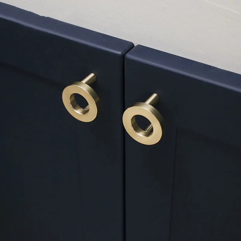 Circle knob / Gold Ring brass Door Handles Pulls Cabinet Drawer Knobs For Furniture Hardware