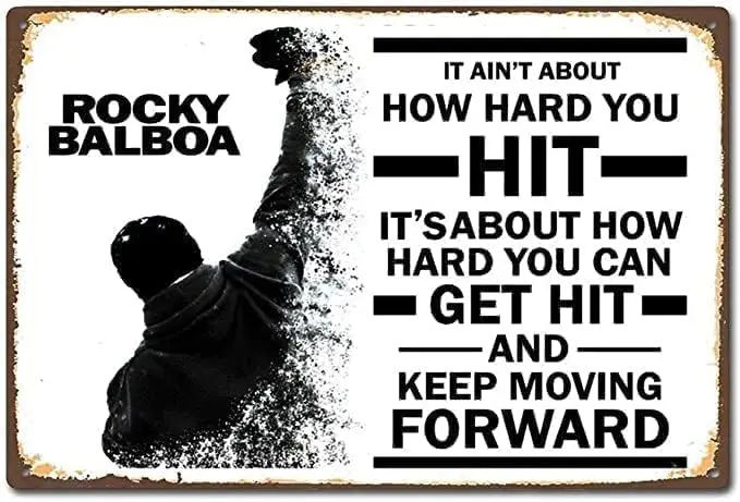 8x12 IN Balboa Boxing Moive Film Quote Vintage Retro Tin Sign Metal Tin Sign Retro Vintage Tin Sign Plaque Poster Outdoor s sign