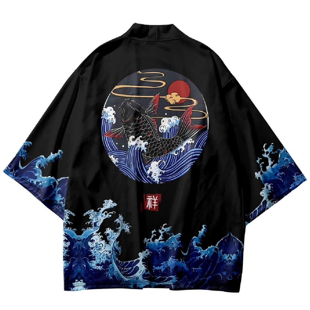 

Beautiful Japanese Style Kimono for Women - Traditional Asian Clothing with Carp Pattern