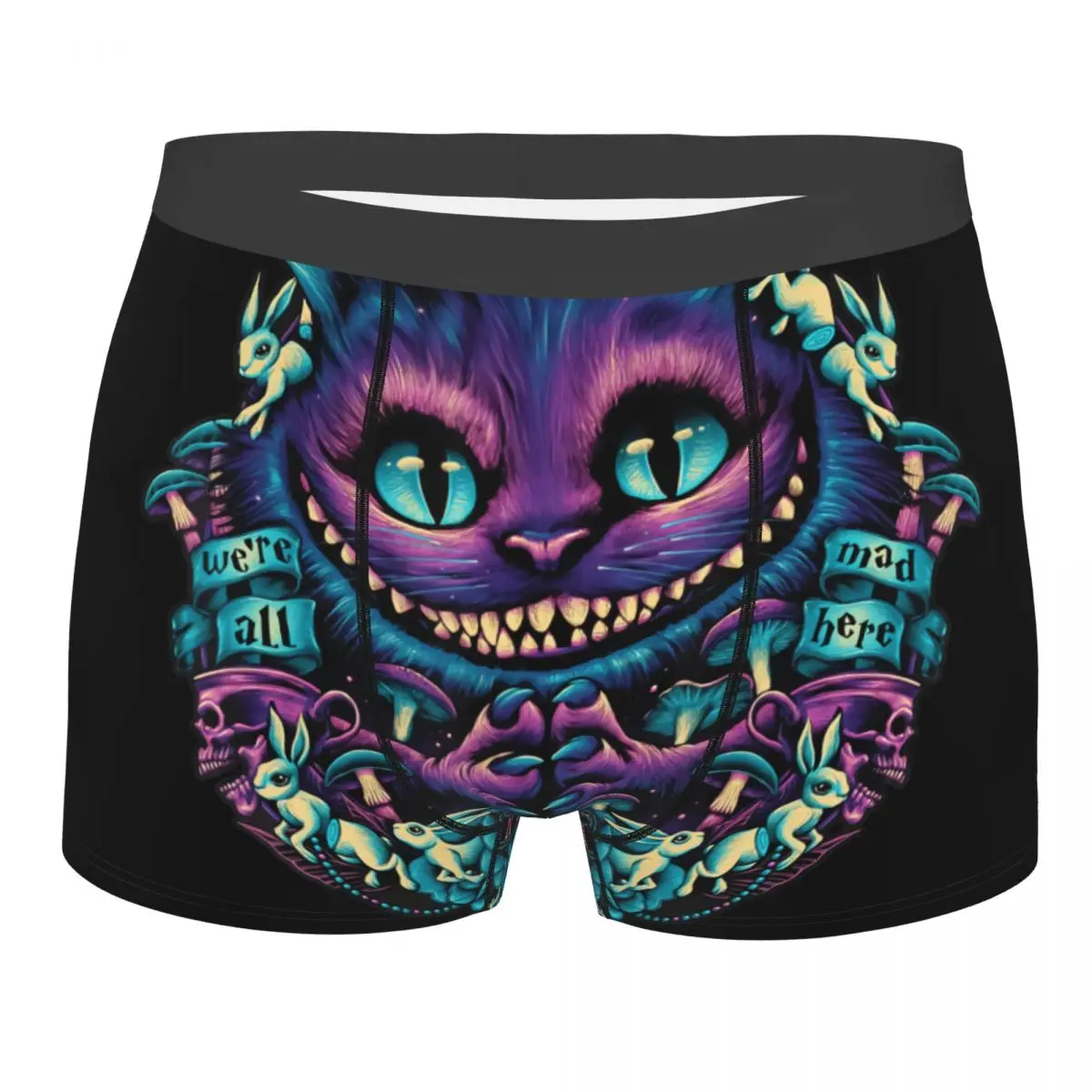 Novelty Boxer Cheshire Cat Shorts Panties Briefs Men Underwear Soft Underpants for Male Plus Size