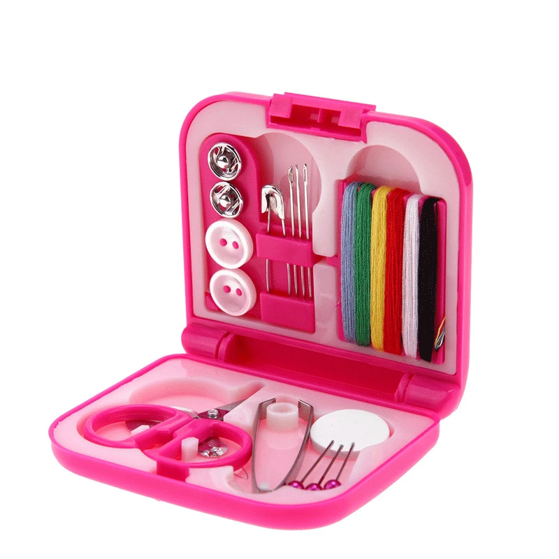 Professional Mini Sewing Box Kit Portable Home Travel Sewing Needle Threads Box Set DIY Apparel Crafts Scissor Tools Accessories