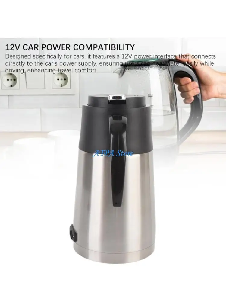 

U13C Electric Kettle Water Warmer Bottle 12V Heat Preservation Car Heating Cup