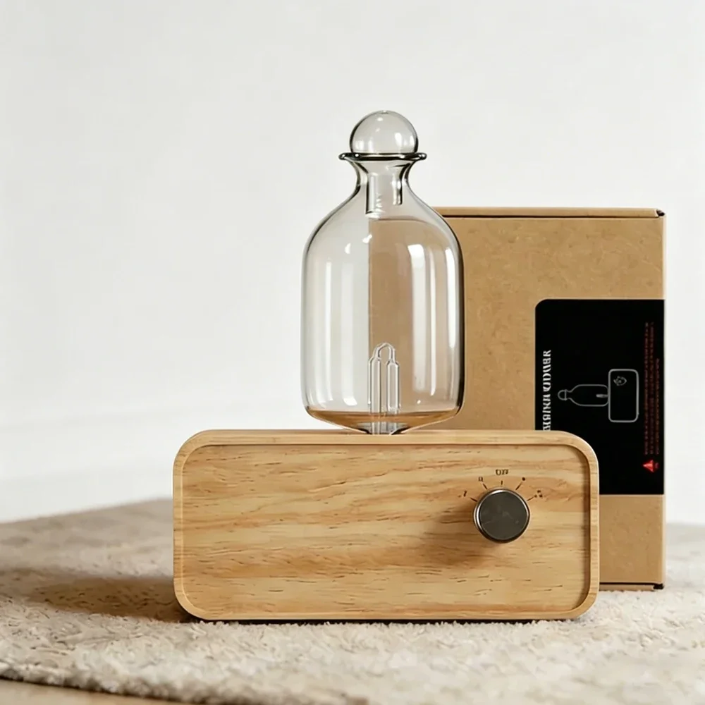 2026 New Upgrade Wood Aroma Humidifier Essential Oil Diffuser Air Purifier Portable Nebulizing Diffuser Aroma Oil Diffusers