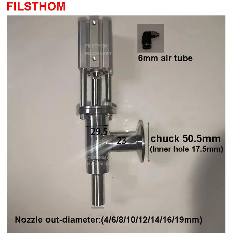فوهة تعبئة هوائية صمام تعبئة معجون سائل 50.5 مم واجهة تشاك #2