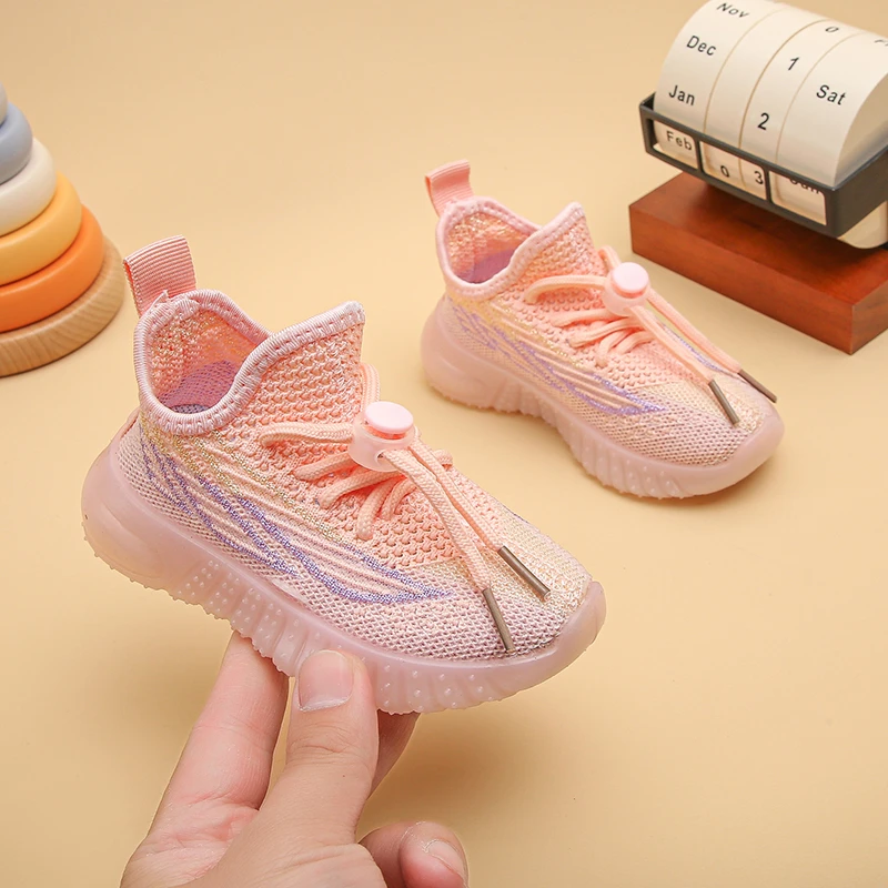 

Детские весенне-осенние кроссовки: мягкие, дышащие, вязаные, для бега, сетчатые, спортивные, для мальчиков и девочек, легкие, модель «Кокос»