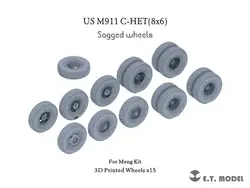 ET MODEL  1/35  P35-118 US M911 C-H(8x6) Sagged wheels For Meng Kit 3D Printed