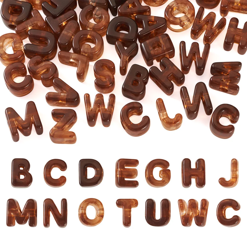 50pcs Random Mixed Acrylic Alphabet Beads Large Hole Letter Beads for DIY Phone Chain Keychain Bag Charm Jewelry Making