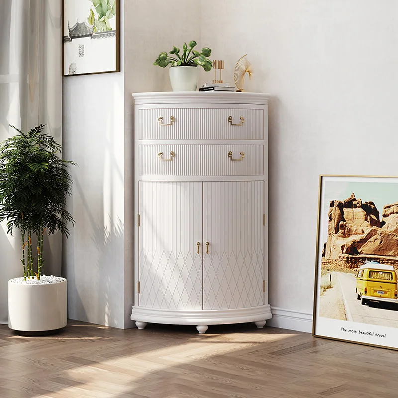 American Light Luxury  Cabinet  Cabinet Bedroom Modern  Shelf Living Room Solid Wood  Triangle Locker