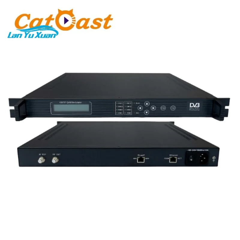 Digital Broadcasting IP to 4 RF QAM DVBC Modulator 4 in 1 IP QAM DVBC Modulator Support 4 Cas Sms