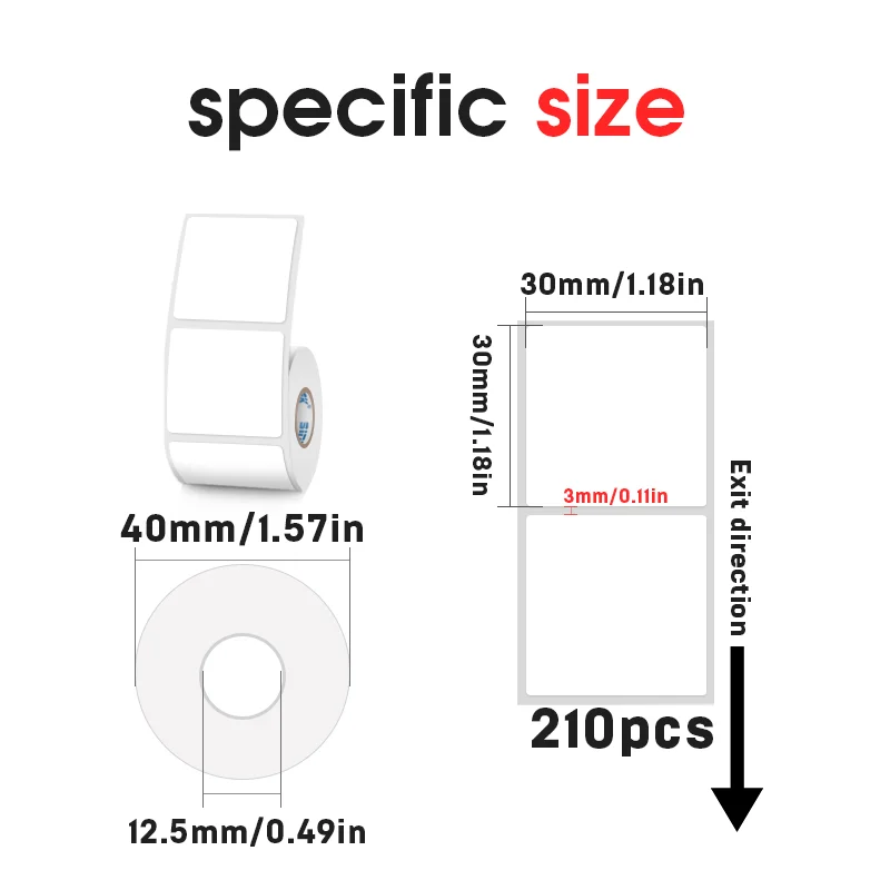 30x30 مللي متر تسمية الطباعة ملصق ذاتية اللصق الحراري مقاوم للماء الرقم الرقمي كعكة ختم ملصق ورقة للطابعة KAYSION