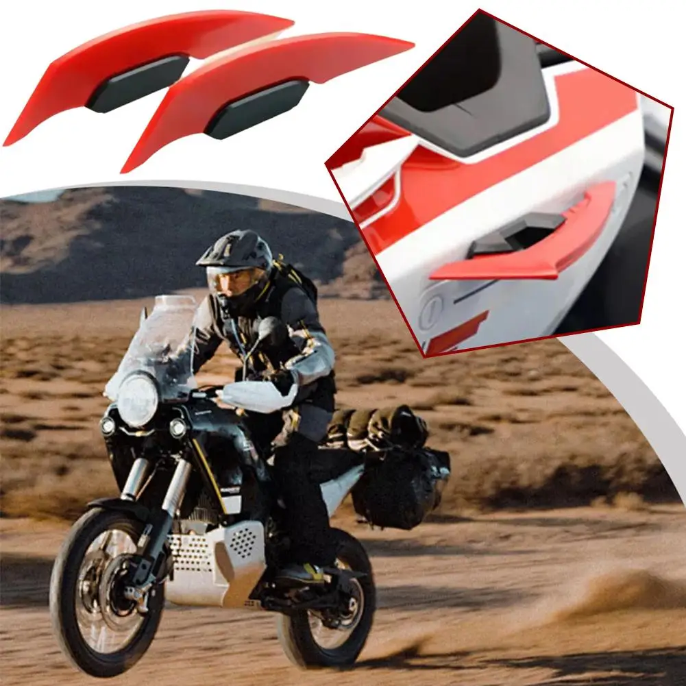 1Pair Universal Motorcycle Winglet Aerodynamic Spoiler Dynamic Wing Decoration Sticker For Motorbike Scooter Accessories
