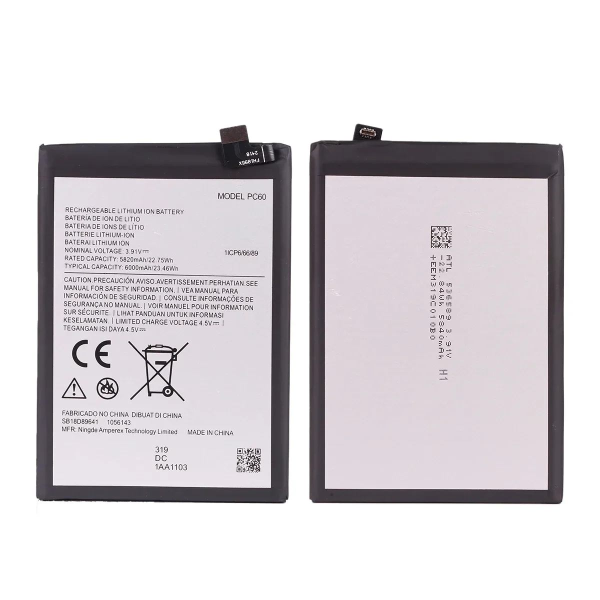 Brand New PC60 6000mAh Battery For Motorola MOTO G24 G54 5G /G54 Power 5G phone Batteries+Tools