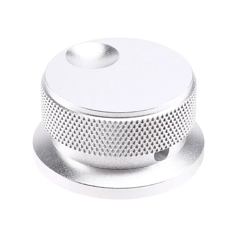 DT39 38X20mm All Aluminum Alloy Solid Knob, Embossed Potentiometer Switch, Audio Amplifier Volume Knob, Silver, CNC Machined,