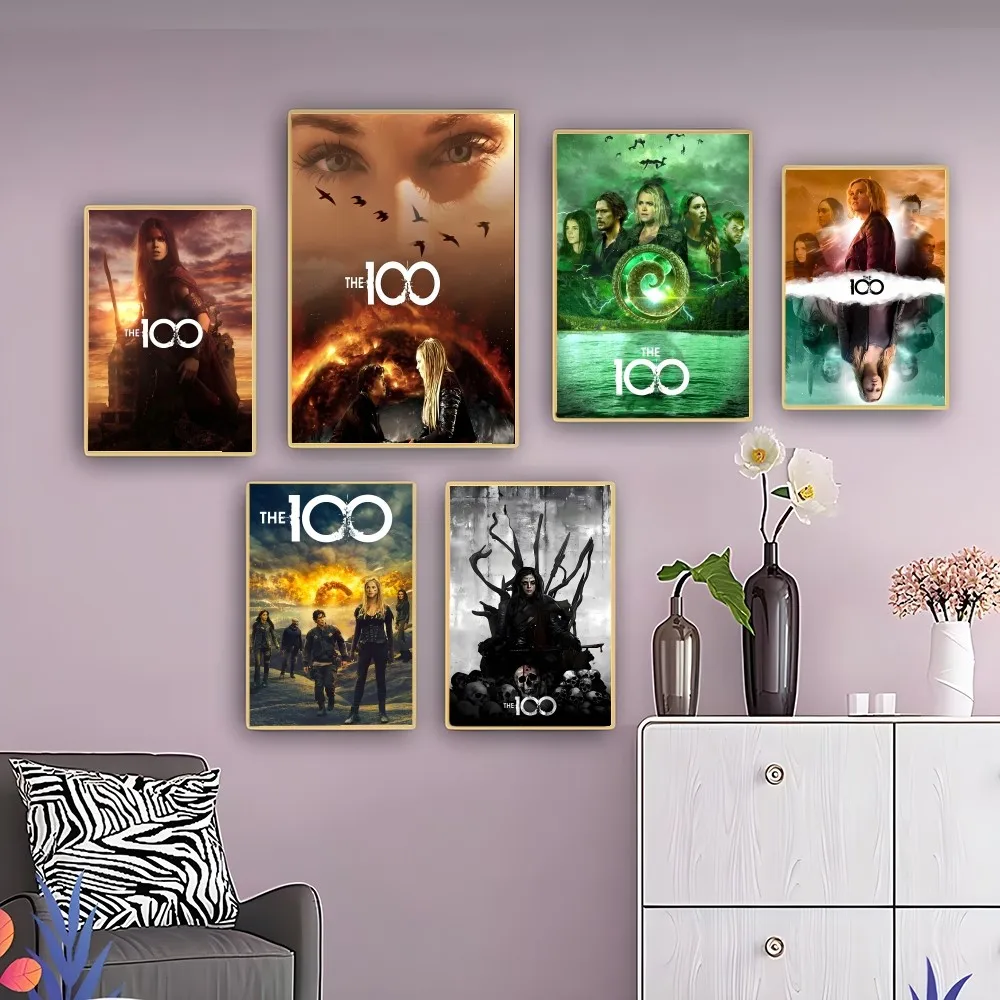 

The 100 Tv Series Poster Self-adhesive Art Poster Retro Kraft Paper Sticker DIY Room Bar Cafe Vintage Decorative