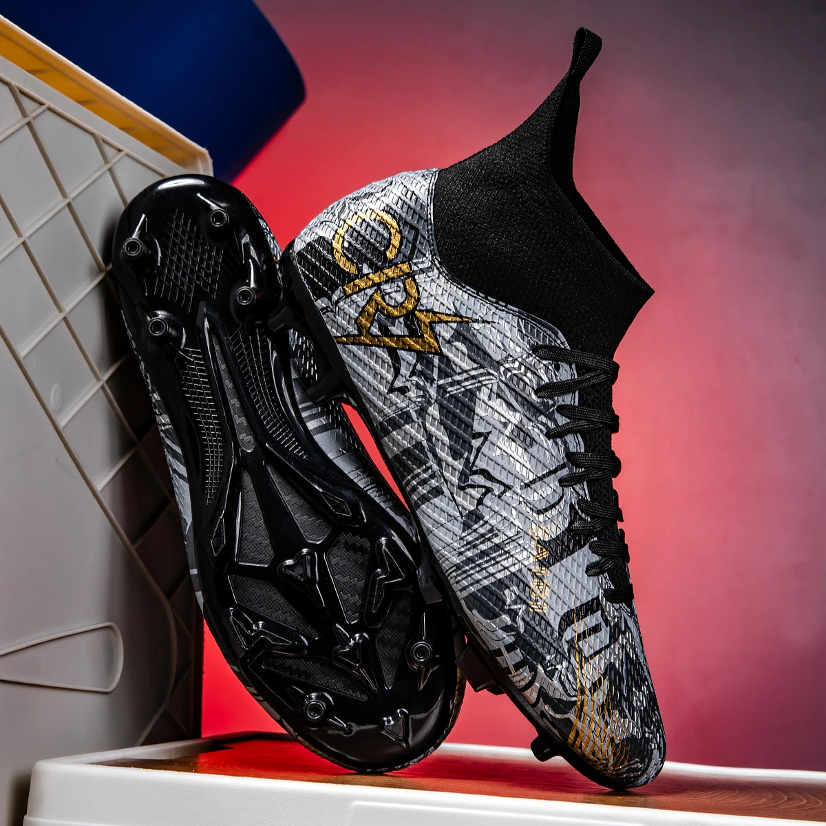 

Высокие футбольные бутсы со сломанными гвоздями TF и длинными шипами FG, 3 смешанные цвета на выбор, футбольные бутсы унисекс