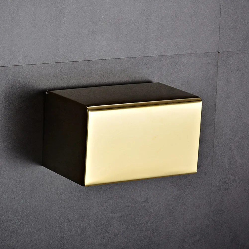 

1Pcs Stainless Steel Waterproof Tissue Box Wall Mounted Toilet Tissue Holder Dispenser Storage Design Dust Proof Rust