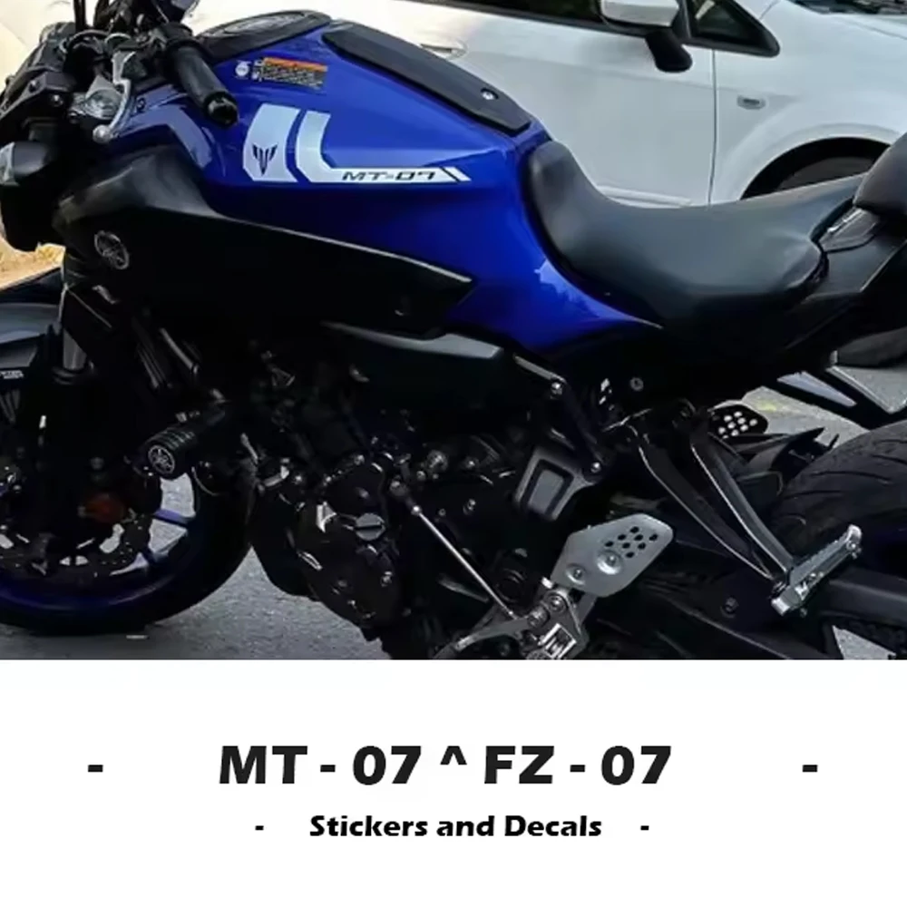 FZ07 MT07 Black White Font Solid Color Sticker Decal For YAMAHA MT-07 FZ-07 Motorcycle Fuel Tank Fairing Shell Sticker Decal