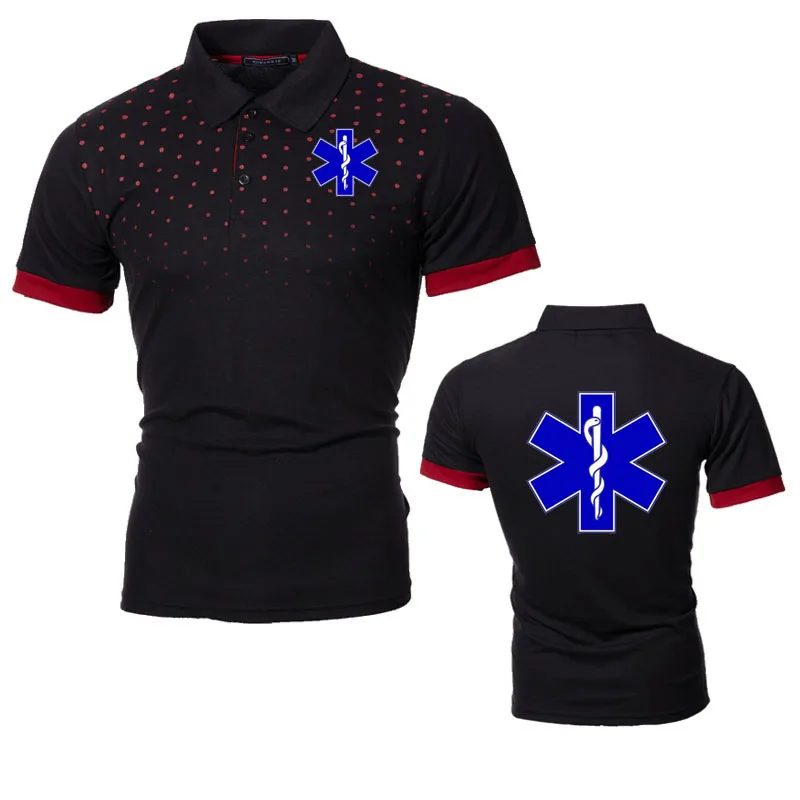 EMT Emergency Ambulance Printed POLO shirt Men Fashion Summer Streetwear lapel T-shirt Casual Cotton Short Sleeve shirt top